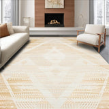 Ultra Soft Area Rug, Non Slip, Stain Resistant, Washable Area Rugs for Living Room, Bedroom, Boho Chic Area with Distressed Abstract Geometric(Beige)
