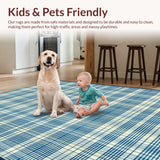 Minimalist Calm Blue Linear Check(Beige)