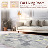Ultra Soft Area Rug, Non Slip, Stain Resistant, Washable Area Rugs for Living Room, Bedroom, Stylish Minimalist Geometric Shapes(Gray)