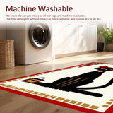 Ultra Soft Area Rug, Non Slip, Stain Resistant, Washable Area Rugs for Living Room, Bedroom, Whimsical Cowboy Cat Artistry(Black)