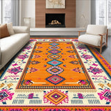Ultra Soft Area Rug, Non Slip, Stain Resistant, Washable Area Rugs for Living Room, Bedroom, Artistic Medallion Pattern Fusion(Orange)