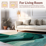 Ultra Soft Area Rug, Non Slip, Stain Resistant, Washable Area Rugs for Living Room, Bedroom, Lush Earthy Tones with Modern Flair(Green)