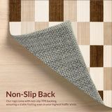 Ultra Soft Area Rug, Non Slip, Stain Resistant, Washable Area Rugs for Living Room, Bedroom, Geometric Beige Brown Accents Modern Area(Beige)