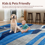 Ultra Soft Area Rug, Non Slip, Stain Resistant, Washable Area Rugs for Living Room, Bedroom, Striking Textured Animal Print(Blue)