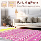 Ultra Soft Area Rug, Non Slip, Stain Resistant, Washable Area Rugs for Living Room, Bedroom, Radiant Ombre Wave Effect(Yellow)