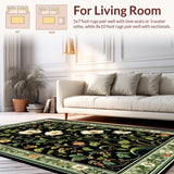 Lush Green Floral Aesthetic(Black)