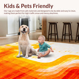Ultra Soft Area Rug, Non Slip, Stain Resistant, Washable Area Rugs for Living Room, Bedroom, Innovative Soft-Touch Artistic Flair(Orange)