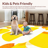 Ultra Soft Area Rug, Non Slip, Stain Resistant, Washable Area Rugs for Living Room, Bedroom, Vibrant Abstract Color Palette(Yellow)