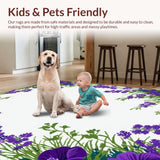 Ultra Soft Area Rug, Non Slip, Stain Resistant, Washable Area Rugs for Living Room, Bedroom, Elegant Geometric Color Fusion(Purple)