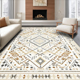 Ultra Soft Area Rug, Non Slip, Stain Resistant, Washable Area Rugs for Living Room, Bedroom, Boho Chic Beige Area Ultra Geometric Modern(Beige)