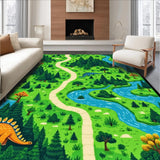 Whimsical Dino Adventure Landscape(Green)