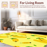 Ultra Soft Area Rug, Non Slip, Stain Resistant, Washable Area Rugs for Living Room, Bedroom, Vivid Tropical Banana Motif(Yellow)