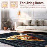 Ultra Soft Area Rug, Non Slip, Stain Resistant, Washable Area Rugs for Living Room, Bedroom, Whimsical Highland Cow Decorative Style(Brown)