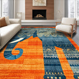 Ultra Soft Area Rug, Non Slip, Stain Resistant, Washable Area Rugs for Living Room, Bedroom, Lively Colorful Animal Design(Orange)