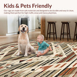 Ultra Soft Area Rug, Non Slip, Stain Resistant, Washable Area Rugs for Living Room, Bedroom, Muted Terracotta Abstract Motif(Gray)