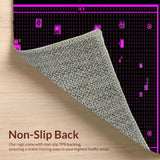 Ultra Soft Area Rug, Non Slip, Stain Resistant, Washable Area Rugs for Living Room, Bedroom, Vibrant Pixelated Geometric Aesthetic(Purple)