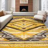 Ultra Soft Area Rug, Non Slip, Stain Resistant, Washable Area Rugs for Living Room, Bedroom, Sophisticated Geometric Trellis Style(Yellow)