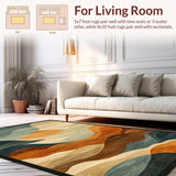 Ultra Soft Area Rug, Non Slip, Stain Resistant, Washable Area Rugs for Living Room, Bedroom, Surfboard Splash Rug Coastal Charm Entryway Carpet(Gray)