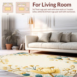 Modern Cream Floral Non Shedding(Beige)