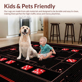 Ultra Soft Area Rug, Non Slip, Stain Resistant, Washable Area Rugs for Living Room, Bedroom, Chic Minimalist Patterned Flocking(Red)