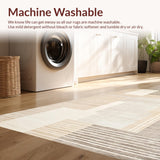Ultra Soft Area Rug, Non Slip, Stain Resistant, Washable Area Rugs for Living Room, Bedroom, Sophisticated Beige Artful Arrangement(Beige)