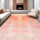 Ultra Soft Area Rug, Non Slip, Stain Resistant, Washable Area Rugs for Living Room, Bedroom, Sunrise Blush Rug: Modern Ombre, Geometric Elegance(Orange)