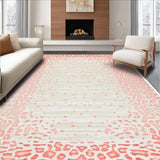 Ultra Soft Area Rug, Non Slip, Stain Resistant, Washable Area Rugs for Living Room, Bedroom, Vibrant Leopard Pattern Fusion(Pink)
