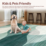 Ultra Soft Area Rug, Non Slip, Stain Resistant, Washable Area Rugs for Living Room, Bedroom, Elegant Ivory Geometric Motif(Gray)