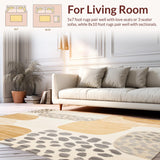 Ultra Soft Area Rug, Non Slip, Stain Resistant, Washable Area Rugs for Living Room, Bedroom, Charming Beige Abstract Animal Inspired Design(Beige)