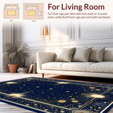 Ultra Soft Area Rug, Non Slip, Stain Resistant, Washable Area Rugs for Living Room, Bedroom, Mystical Geometric Starry Arrangement(Blue)