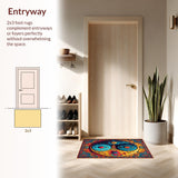 Ultra Soft Area Rug, Non Slip, Stain Resistant, Washable Area Rugs for Living Room, Bedroom, Traditional Multi Aesthetic Home Decor Area Carpet(Blue)
