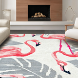 Ultra Soft Area Rug, Non Slip, Stain Resistant, Washable Area Rugs for Living Room, Bedroom, Rustic Tropical Leaf Arrangement(Pink)