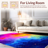 Ultra Soft Area Rug, Non Slip, Stain Resistant, Washable Area Rugs for Living Room, Bedroom, Abstract Whimsical Color Burst(Pink)