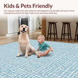 Ultra Soft Area Rug, Non Slip, Stain Resistant, Washable Area Rugs for Living Room, Bedroom, Adorable Blue Bow Bath Mat Rug with Stylish Preppy Flair for Decor(Blue)