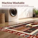 Ultra Soft Area Rug, Non Slip, Stain Resistant, Washable Area Rugs for Living Room, Bedroom, Traditional Winter Wildlife Illustration(Brown)