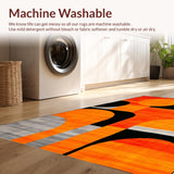 Ultra Soft Area Rug, Non Slip, Stain Resistant, Washable Area Rugs for Living Room, Bedroom, Modern Geometric Orange Composition(Orange)