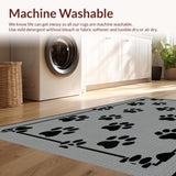 Ultra Soft Area Rug, Non Slip, Stain Resistant, Washable Area Rugs for Living Room, Bedroom, Vibrant Charcoal Pet-Themed Decor(Gray)