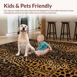 Ultra Soft Area Rug, Non Slip, Stain Resistant, Washable Area Rugs for Living Room, Bedroom, Luxurious Exotic Patterned Touch(Black)