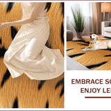 Ultra Soft Area Rug, Non Slip, Stain Resistant, Washable Area Rugs for Living Room, Bedroom, Tiger Print Faux Fur Living Room Accent Rug(Beige)