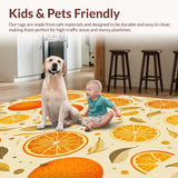 Ultra Soft Area Rug, Non Slip, Stain Resistant, Washable Area Rugs for Living Room, Bedroom, Vibrant Oval Shaggy Elegance(Orange)