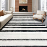 Ultra Soft Area Rug, Non Slip, Stain Resistant, Washable Area Rugs for Living Room, Bedroom, Striking Layered Stripe Area Rug for Entryways(Black)