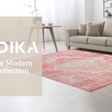 Ultra Soft Area Rug, Non Slip, Stain Resistant, Washable Area Rugs for Living Room, Bedroom, Playful Whimsical Diamond Design(Pink)