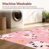 Ultra Soft Area Rug, Non Slip, Stain Resistant, Washable Area Rugs for Living Room, Bedroom, Lively Animal Print Cozy Vibe(Pink)