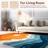 Ultra Soft Area Rug, Non Slip, Stain Resistant, Washable Area Rugs for Living Room, Bedroom, Rustic Earthy Toned Print(Orange)