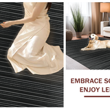 Ultra Soft Area Rug, Non Slip, Stain Resistant, Washable Area Rugs for Living Room, Bedroom, Elegant Contrast Banded Rug with Alternating Linear Pattern(Black)