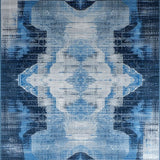 Ultra Soft Area Rug, Non Slip, Stain Resistant, Washable Area Rugs for Living Room, Bedroom, Minimalist Blue and Gray Fusion(Blue)