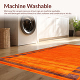 Ultra Soft Area Rug, Non Slip, Stain Resistant, Washable Area Rugs for Living Room, Bedroom, Lively Modern Creature Illustration(Orange)
