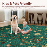 Ultra Soft Area Rug, Non Slip, Stain Resistant, Washable Area Rugs for Living Room, Bedroom, Vibrant Jungle-Inspired Artwork(Blue)