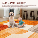 Ultra Soft Area Rug, Non Slip, Stain Resistant, Washable Area Rugs for Living Room, Bedroom, Washable Entryway Sun Print Minimalist Area Rug(Orange)