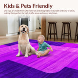 Ultra Soft Area Rug, Non Slip, Stain Resistant, Washable Area Rugs for Living Room, Bedroom, Contemporary Textured Overtufted Design(Purple)